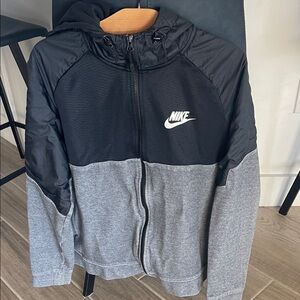 Nike Black and Gray Hooded Jacket
